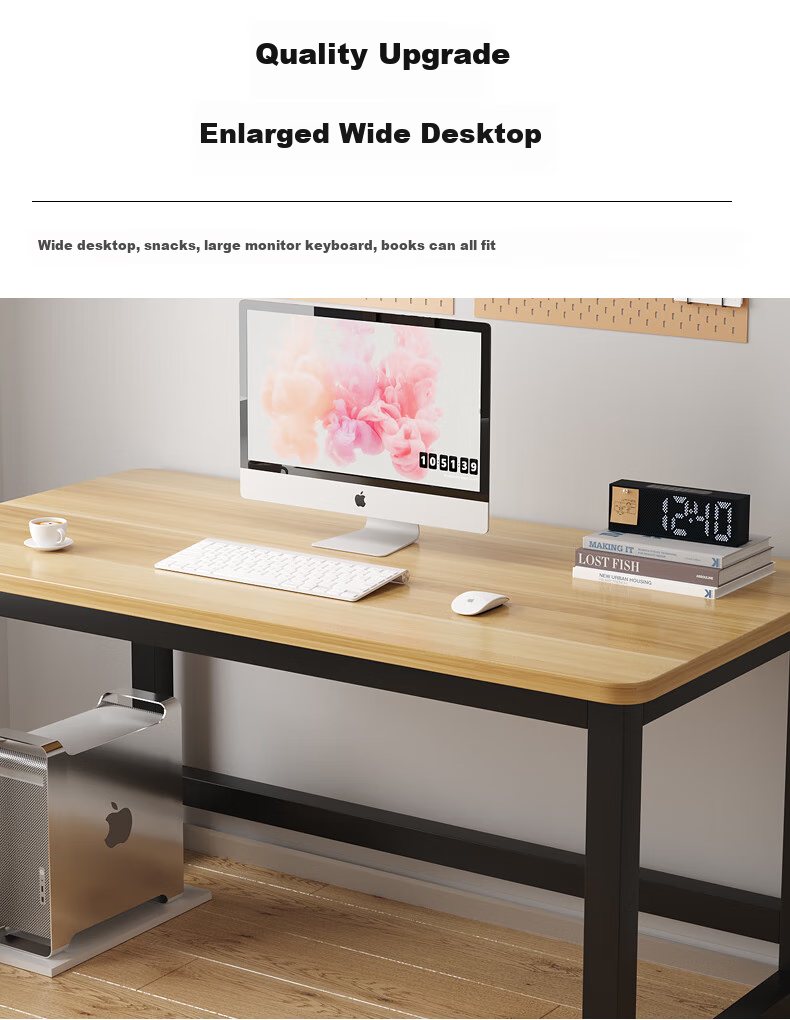 KULIN Computer Desk Home Desktop Writing Desk for Bedroom And Living Room, Simple Office Study Table, Walnut Color, 1.2 Meters 7