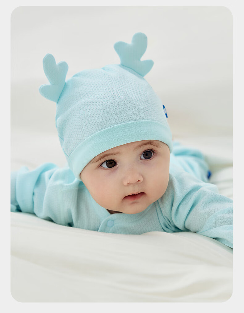 Babycare Camellia Newborn Infant Soft Cap Sea Salt Blue S 25