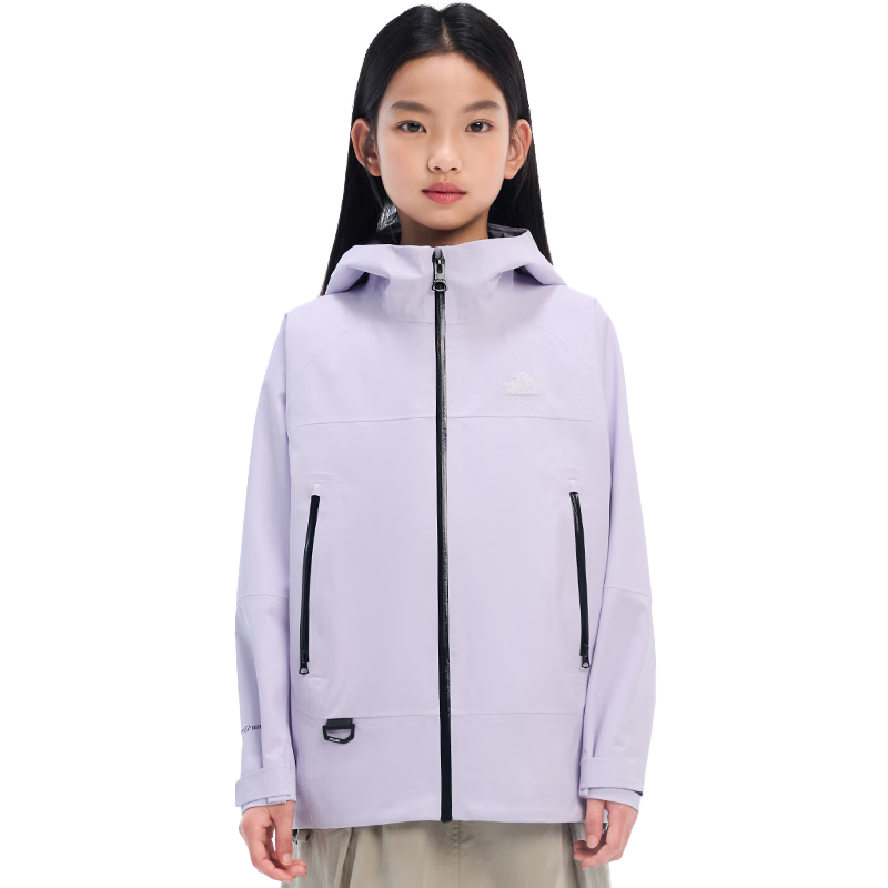 Pelliot [Xiaoshanke] Children's Outdoor Hardshell Windproof Jacket for Boys And Girls, Model 135101017, Purple, Size 140