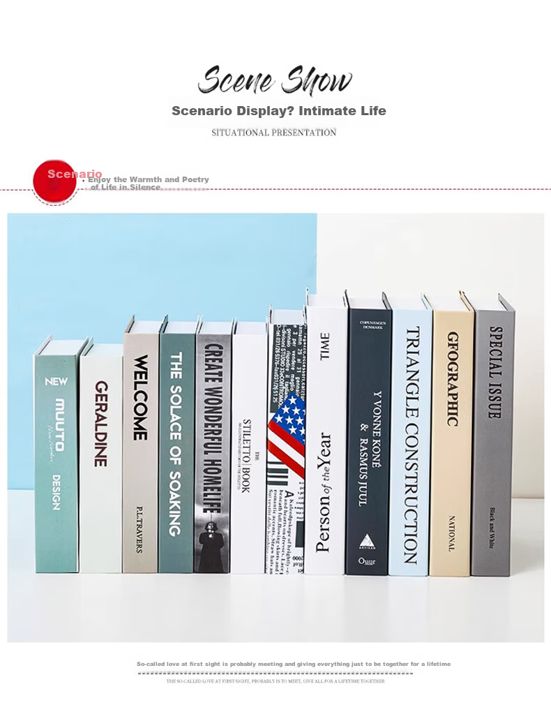 Jianyishijia Simple Modern Nordic Style Fake Book Decorative Prop Ornament Creative Living Room Bookshelf Display Model 6