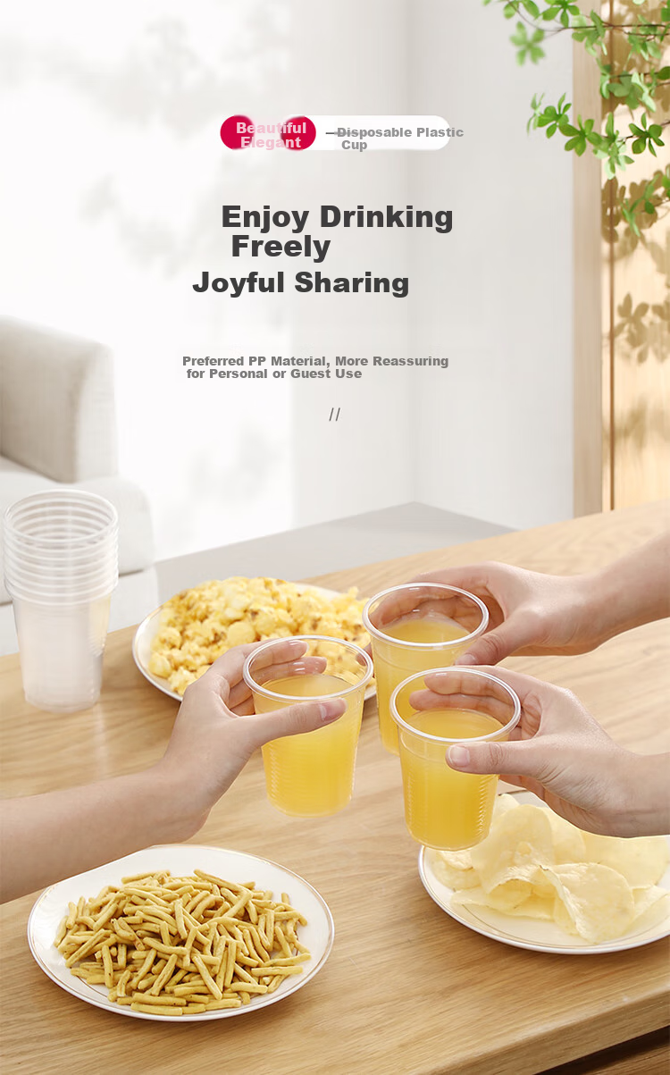 MARYYA Disposable Cups, Aviation Cups, 200ml*50 Pieces, Space Cups, Thickened Beverage And Juice Cups, Plastic Water Cups, Tea Cups 1