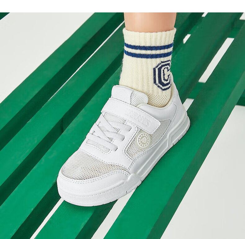 TARANIS Children's Canvas Shoes, Spring And Summer Boys' White Sneakers, Non-Slip Wear-Resistant Girls' Breathable Versatile Casual Kids' Shoes, White, Size 27 7