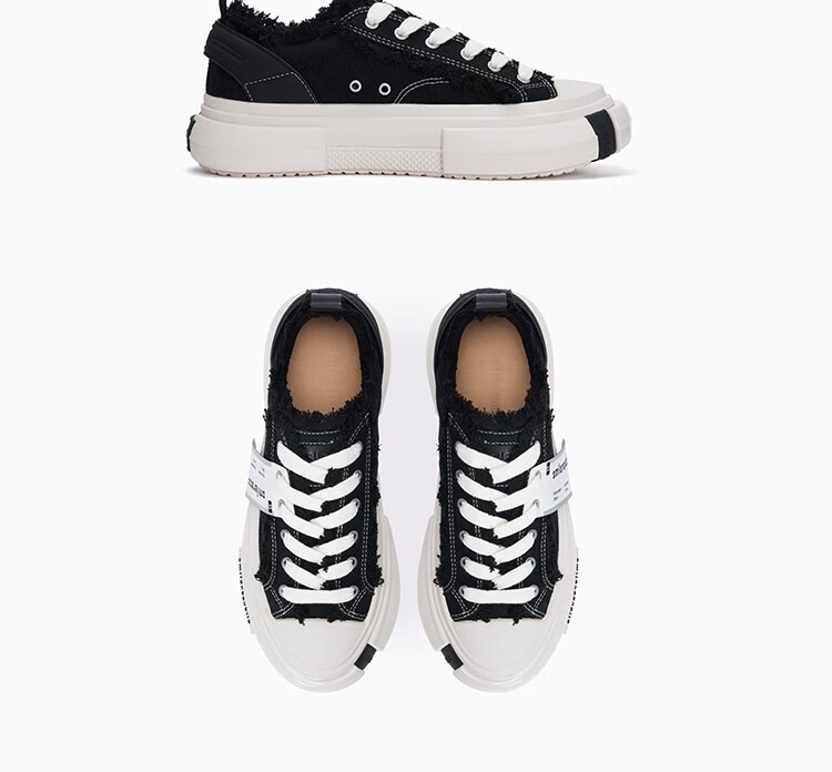 Smilerepublic [Xu Yiyang's Choice] 70S Classic Black/white Low-Top Canvas Shoes, Black, Size 38 6