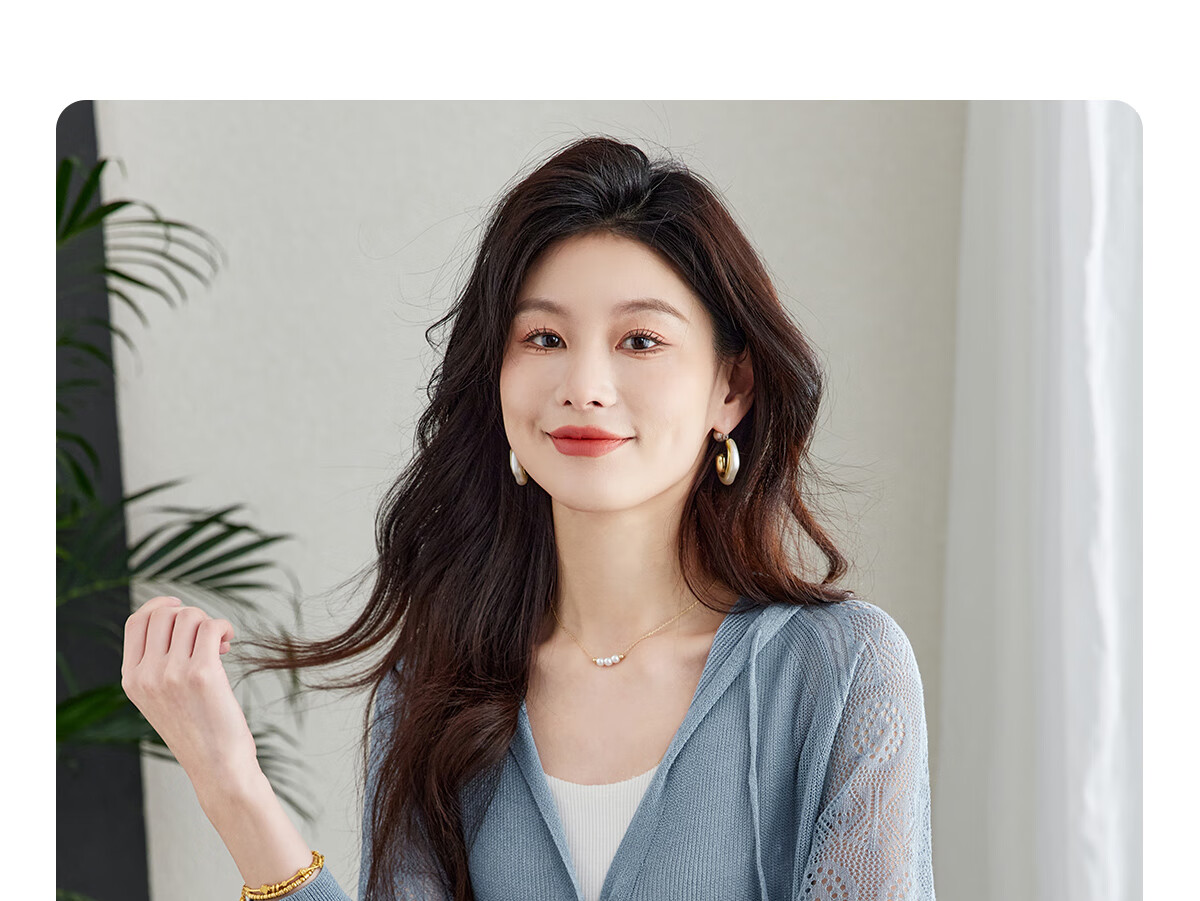 YUZHAOLIN Fashion Ice Silk Knit Cardigan for Women, Thin Outer Layer Short Loose-Fitting Shawl Y52D023 17