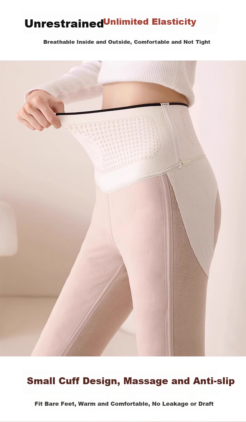 LangSha Women's Winter Goose down Thick Shark Pants, Warm And Cold-Resistant, High-Waisted, Butt-Lifting, Slimming, Black Leggings 18