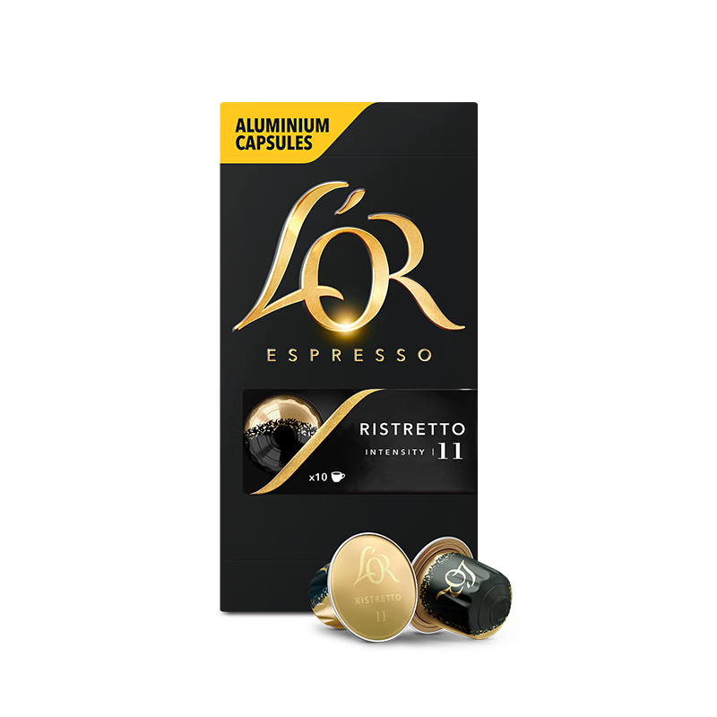 L'OR咖啡胶囊芮斯萃朵5.2g*10粒 原装进口 阿拉比卡 意式浓缩黑咖lor