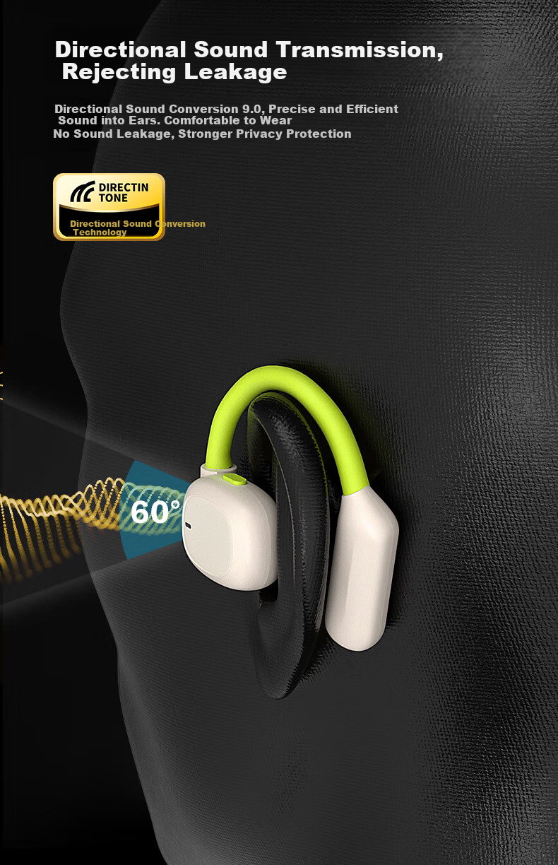 HiFizoo [Berlin Voice] Bone Conduction Bluetooth Headphones, Ear-Hook Style, Wireless, Non-In, Open-Ear Design, Suitable for Sports, Running, Long Battery Life, Compatible with Huawei And Apple Phones 5