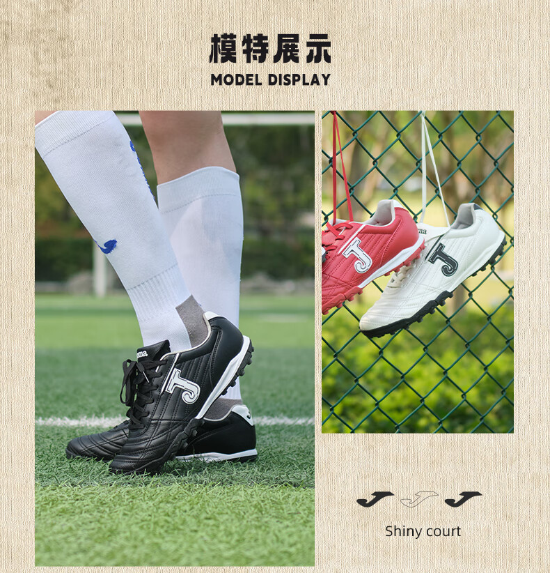 JOMA Kangaroo Leather Soccer Shoes for Women, Adults, Children, Teenagers, Students, TF Turf Studs for Football Matches And Training, Black, Size 38 9