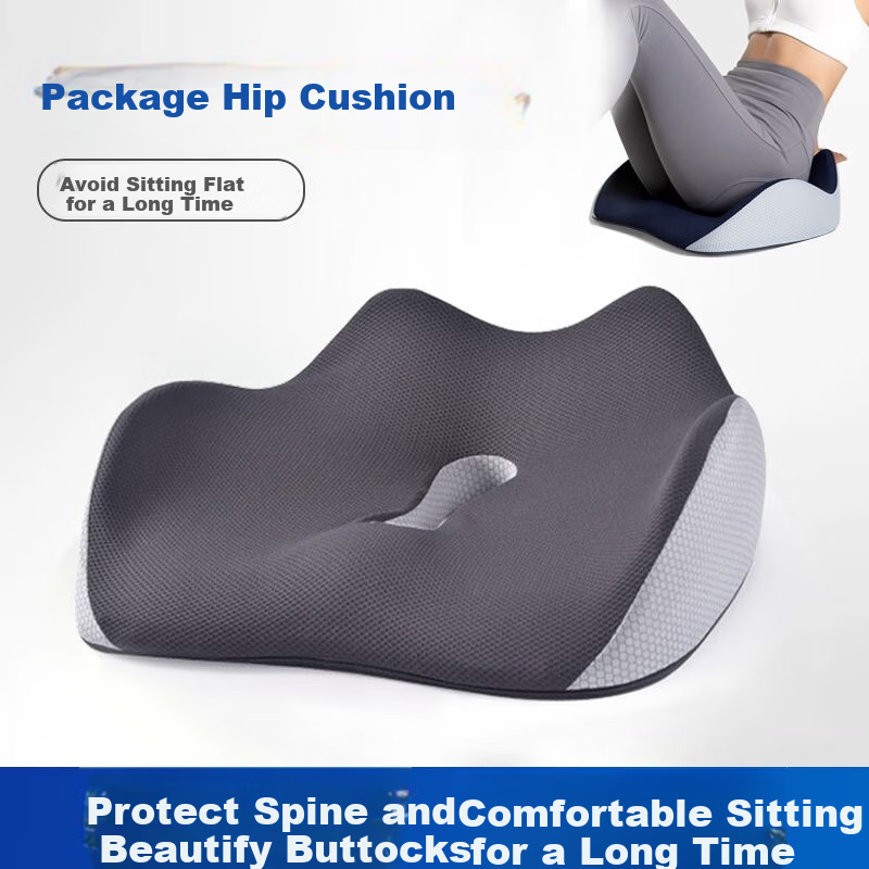 Dijialun Lumbar Support Cushion, Memory Foam Buttocks Pad for Long Sitting, Car And Office Chair Cushion, Hemorrhoids Relief, Pregnant Women's Hip And Back Protection Seat Cushio