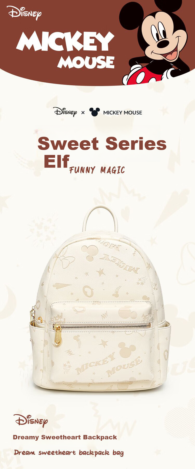 Disney Women's Backpack Fashionable Girls' Shoulder Bag Birthday Gift Box 14