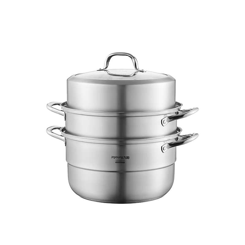 Joyoung Steamer Pot, 304 Stainless Steel, Double-Layer, for Home Use, Steaming And Stewing Soup Pot, Tall Arched Lid, Large Capacity, Compatible with Stove, 30cm