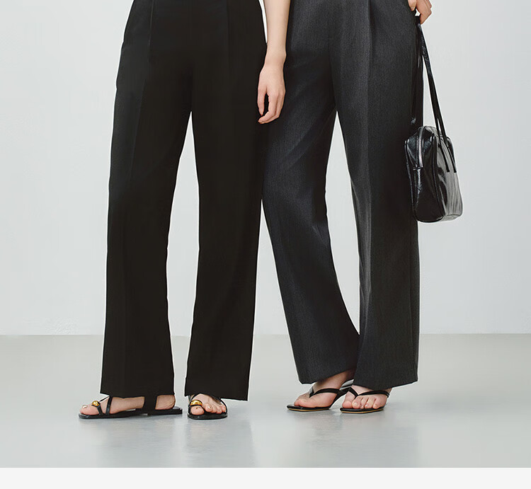 JD Original Women's Suit Pants, Autumn New Style, Slimming Casual Trousers, Wide-Leg Dress Pants with Stretch in All Directions, Gray, XL 2