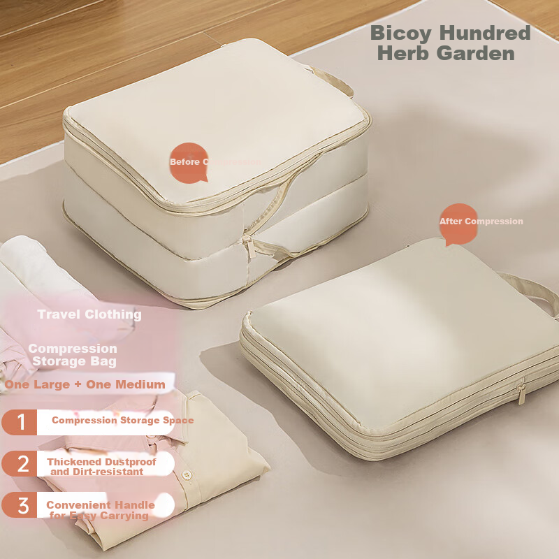 Baicaoyuan Compression Travel Storage Bag, Luggage Organizer, Clothing Sorting Bag for Travel, Business Trips And Organizatio