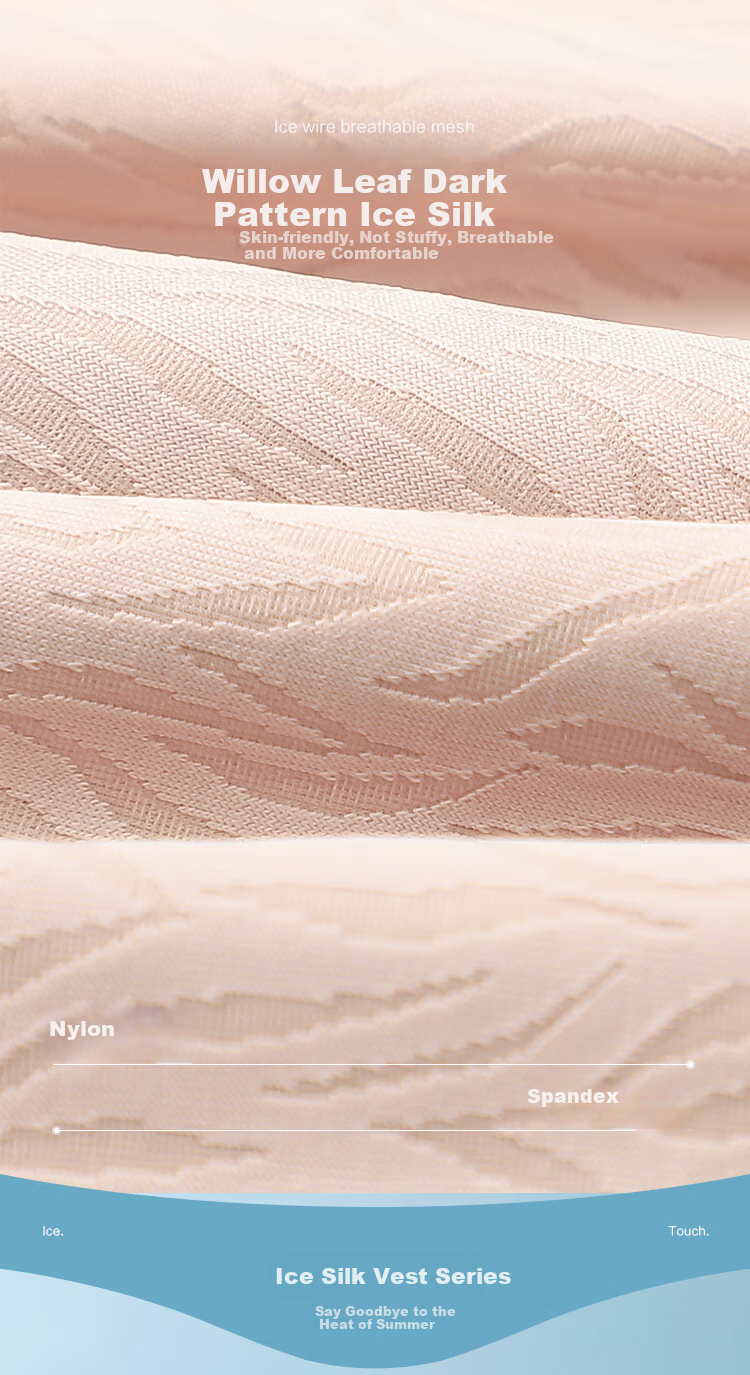 Hodo [With Chest Pads] Ice Silk Jacquard Tank Top for Women, Base Layer, Can Be Worn As Outerwear, Breathable, No Bra Needed, Elegant White 175/100 5