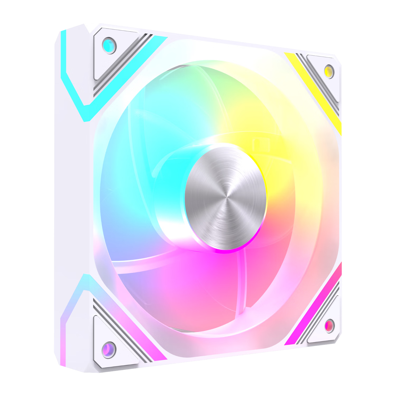 PADO Jidongli X1 High-Efficiency White Case Fan Cooler/PWM Intelligent Temperature Control/ARGB Light Synchronization/Low Noise 12cm