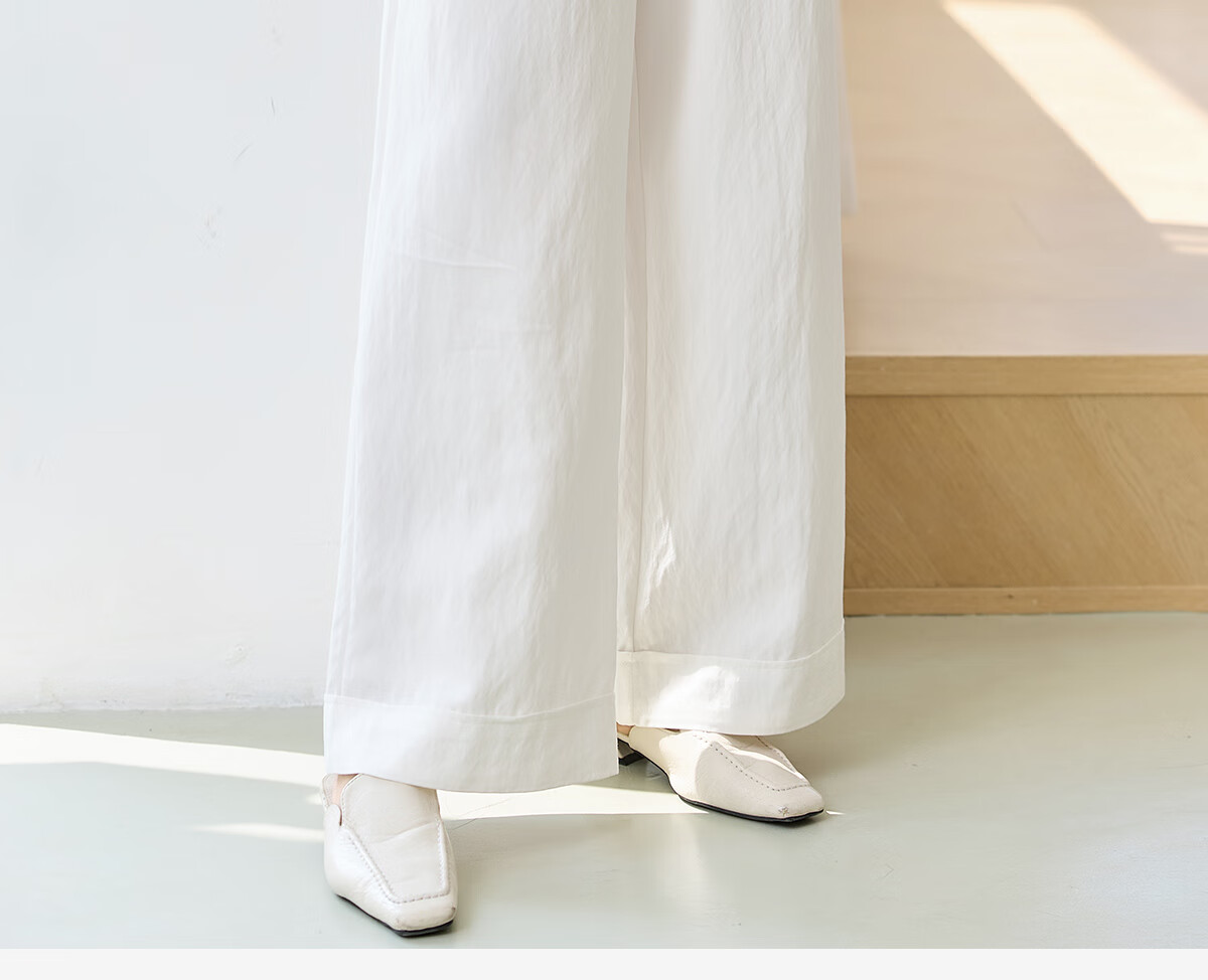Chushen Spring And Summer Wide-Leg Pants for Women, High-Waisted, Height-Increasing, Straight-Leg, Loose-Fitting, Slimming, Relaxed Casual Long Pants S52X062 5