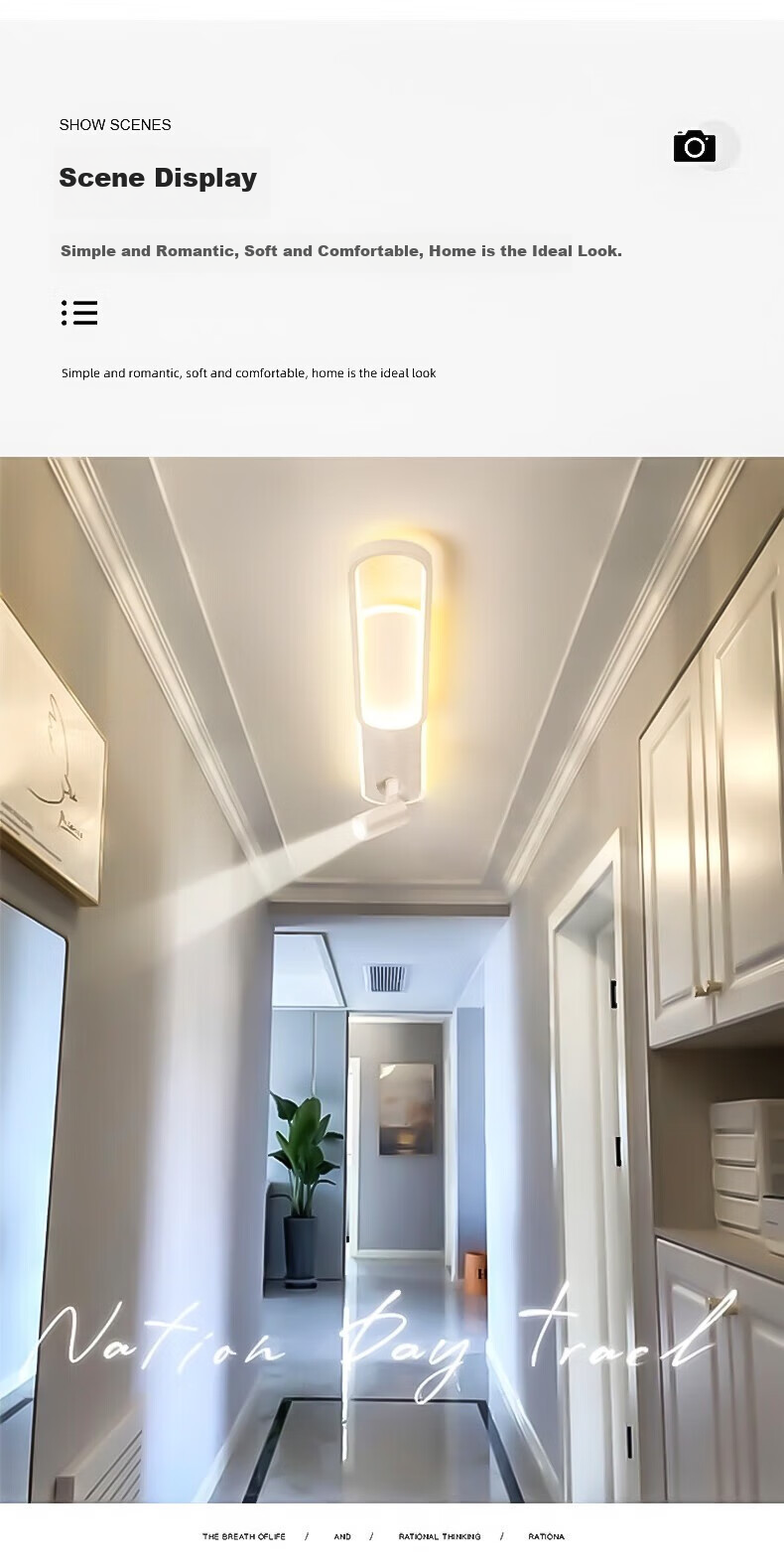 Dengling Full-Spectrum Corridor Light, High-CRI Strip Light for Hallway, LED Balcony Entrance Ceiling Light Fixture 7