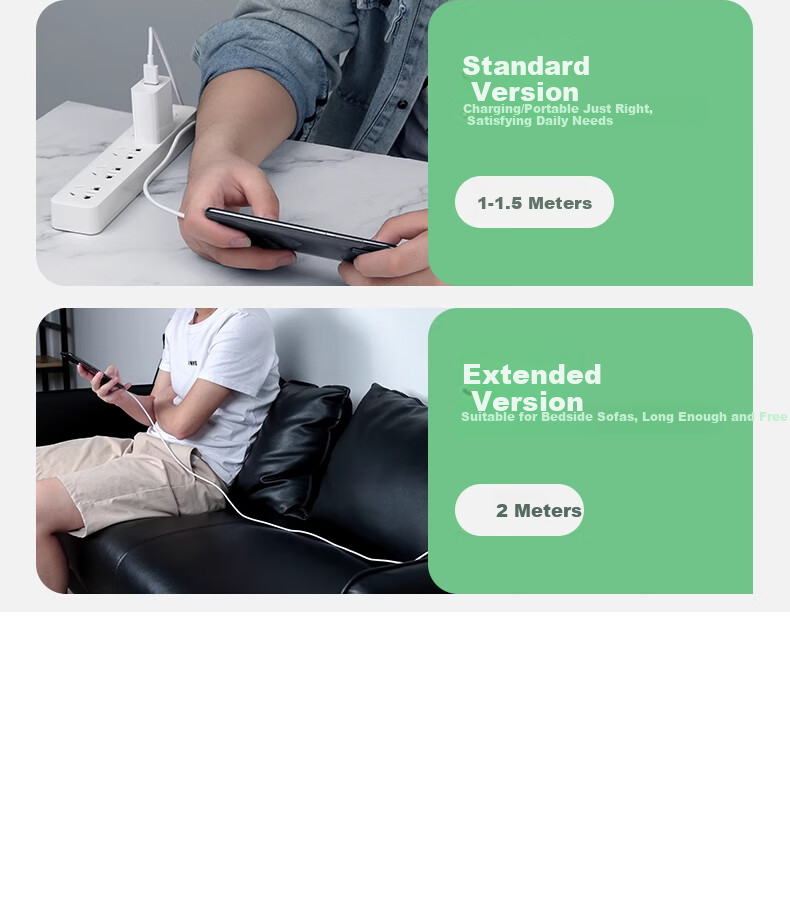 Nengshi Type-C Data Cable, 6A Charging Cable, 100W Super Fast Charging, Suitable for Huawei, Honor, OPPO, Xiaomi, 66W Android Phones, USB-C Fast Charging Cable, 2 Meters, White 24