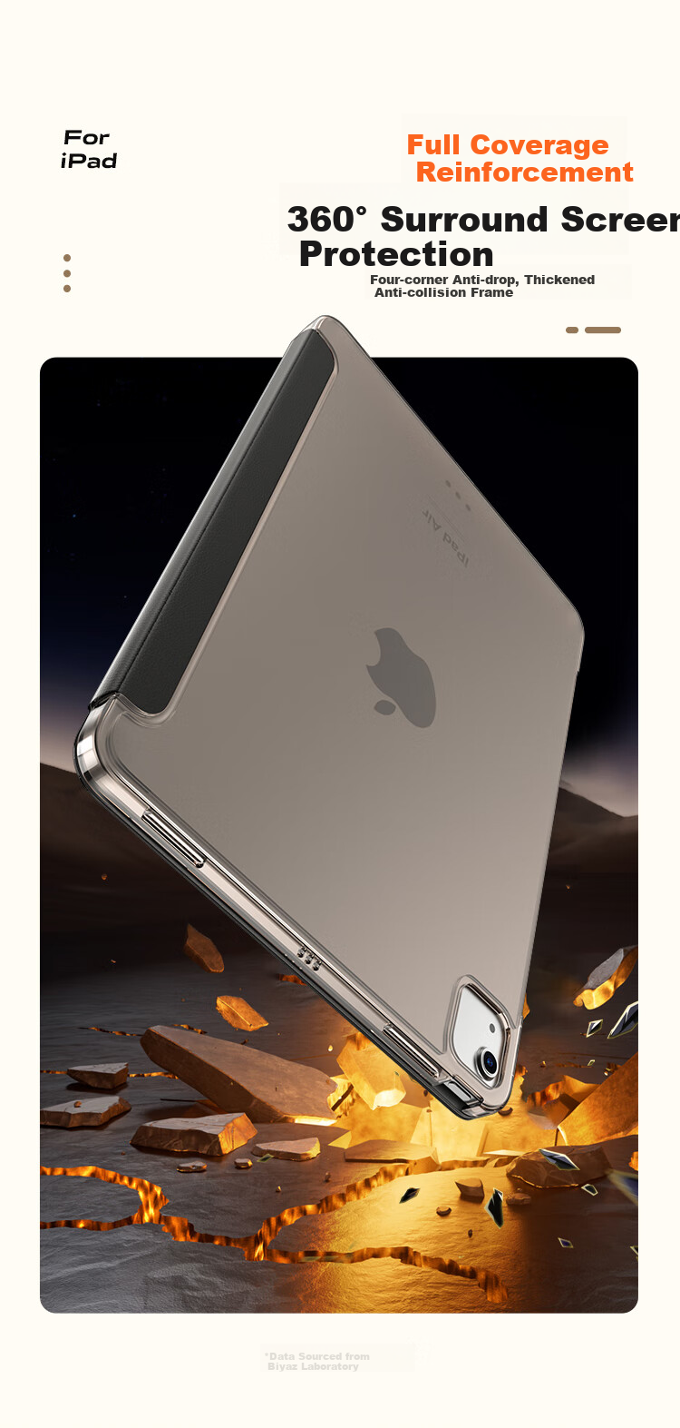 BIAZE Compatible with Apple IPad Air 13-Inch M4 Chip 2026 Model Protective Case, Apple Tablet 13-Inch Protective Cover, Slim Shockproof Smart Sleep Hard Shell 8