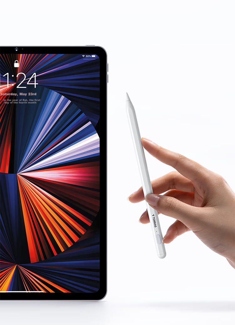 TORRAS [Ultra-Smooth] Compatible with Apple Pencil Pro Third Generation IPad Stylus, Sensitive Touch Screen Writing for All Series, 2026 New Air Magnetic Version White 22