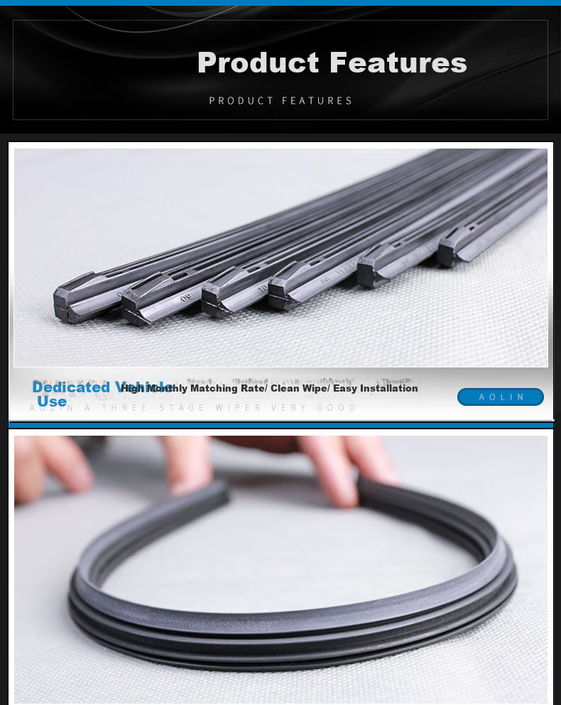 Aolin Wiper Blade Rubber Strip for Buick Envision/Enclave/New Regal [2009-2016 Models], A-Grade Rubber Strip 5