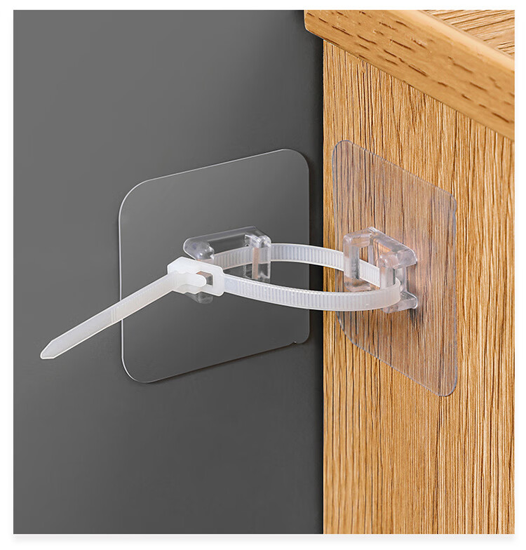 Xiruo Adjustable Anti-Tipping Cabinet, No-Drill Pipe Clamp, Strong Adhesive Shelf Fixing Strips 1