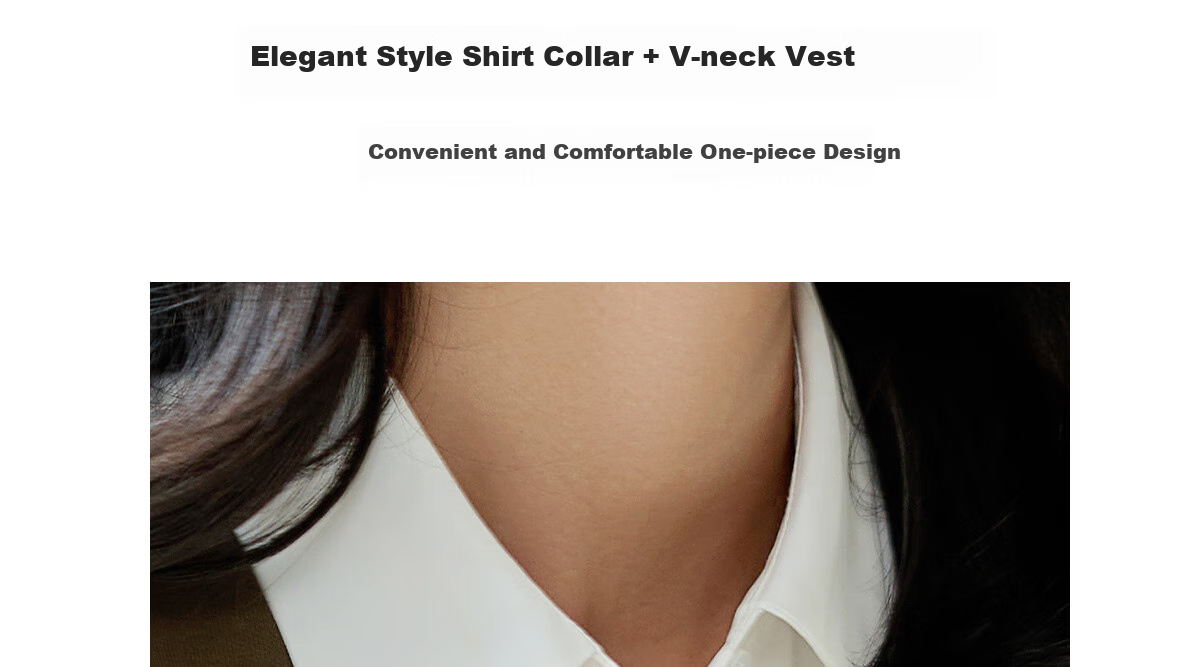 Chushen Women's Long-Sleeve Shirt with Contrasting Color Splicing Design, Fashionable Two-Piece Look for Work Commute S143C2026 4