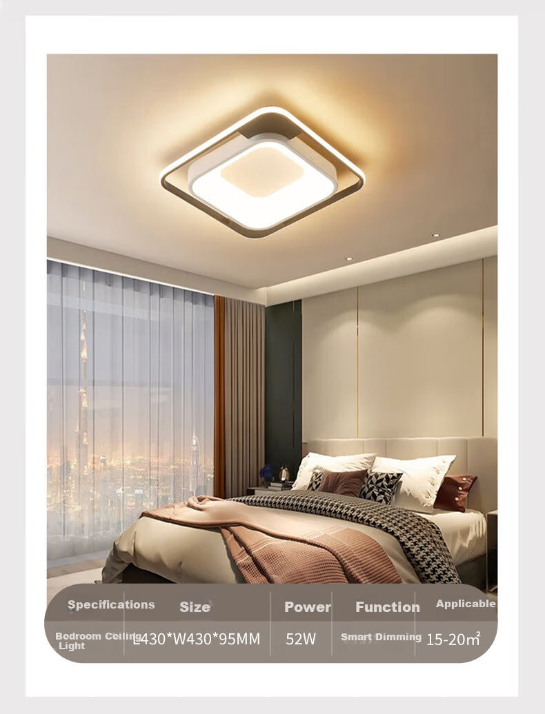 NVC LED Ceiling Light Modern Nordic Minimalist Bedroom Ceiling Lamp Study Dining Room Lighting Three-Level Dimming 24W 8