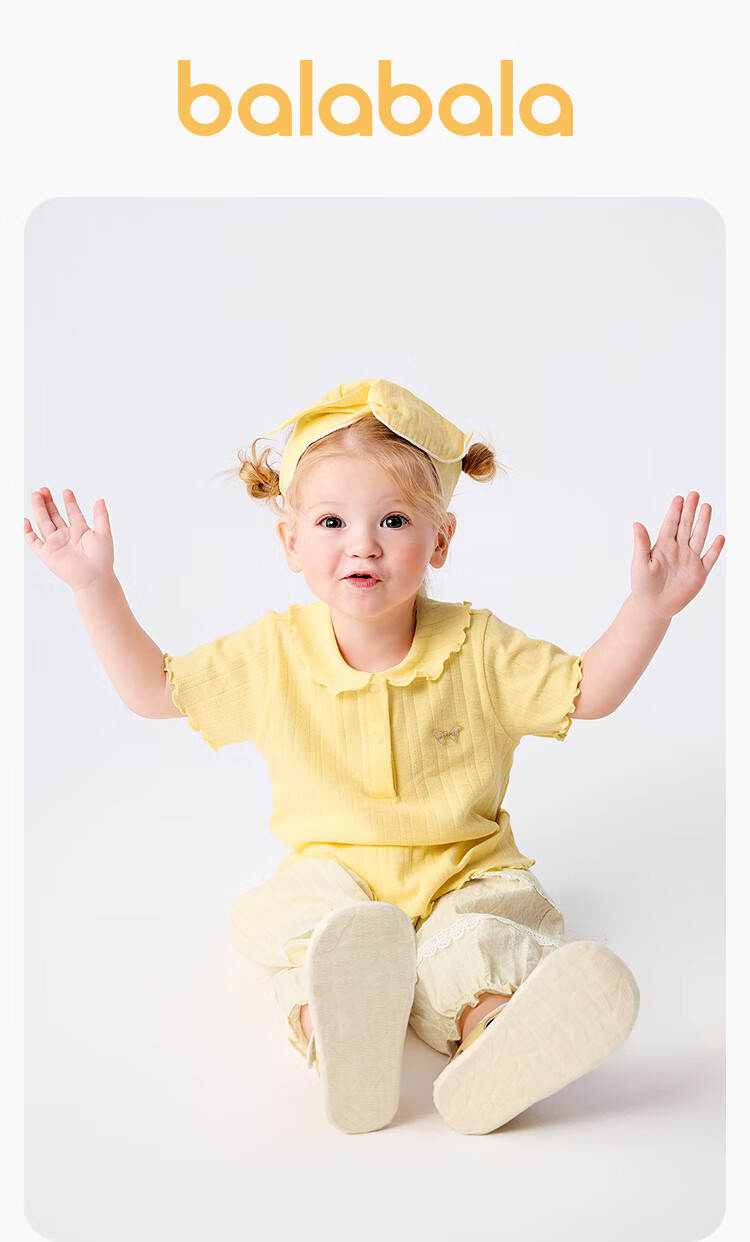 BALABALA Baby Short-Sleeve T-Shirt, Infant Girl's Top, 2025 Summer Wear, Sweet Fashionable Stylish Artistic, 209225117002 1
