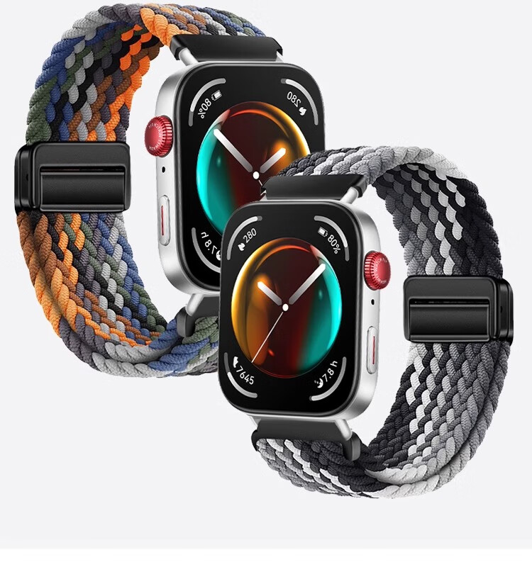 Iboann Compatible with Huawei WATCH FIT5 Strap, Braided Loop for Fit3 Watch Band, Magnetic Clasp for Fit4/5Pro Bracelet, Summer Sports Breathable Waterproof Replacement Band 2