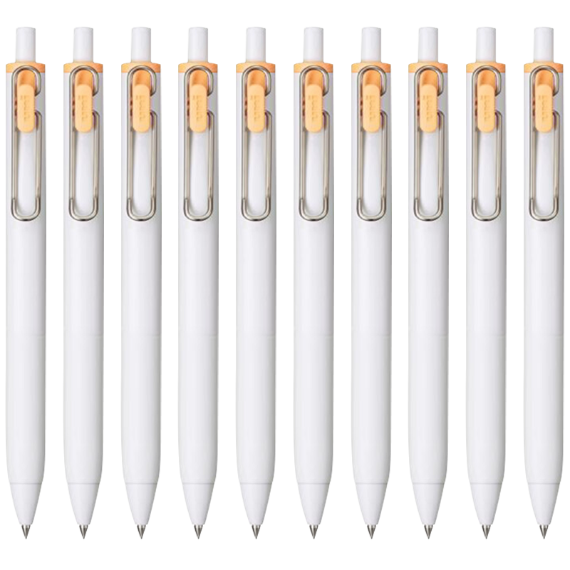 Uni-Mitsubishi Uni-Ball One Series Medium-Dark Core Mango Orange Gel Pen High Aesthetic Value 0.5mm Signing Pen UMN-S 10 Pcs