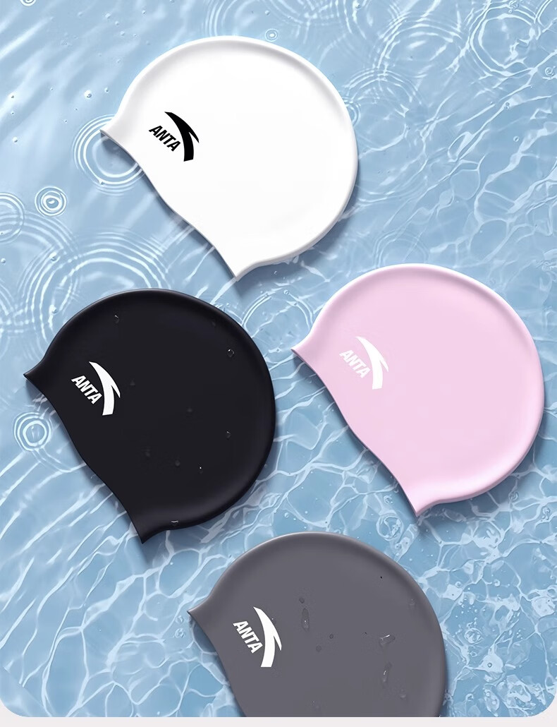 ANTA Swimming Cap for Women, Waterproof, Non-Binding, Long Hair Specific, Extra Large Size, Silicone Ear Protection, Suitable for Adults, Men And Childre 3