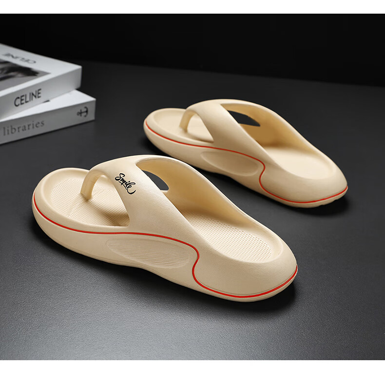 CARTELO Men's Flip-Flops, Summer Outdoor Wear, Thong Sandals, Comfortable Beach Shoes for Men, 1566 Khaki, Size 44-45 12