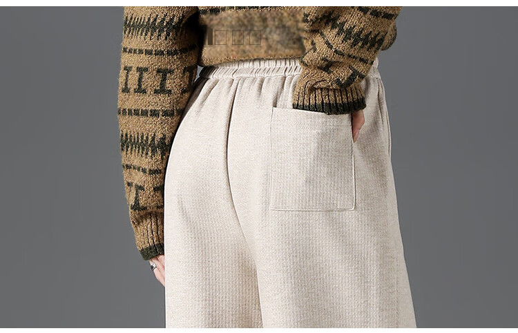Dme Fleece-Lined Warm Maillard Style Autumn And Winter Simple Solid Color Versatile Straight-Leg Pants Women's Wide-Leg Trousers, Coffee Color, L 6