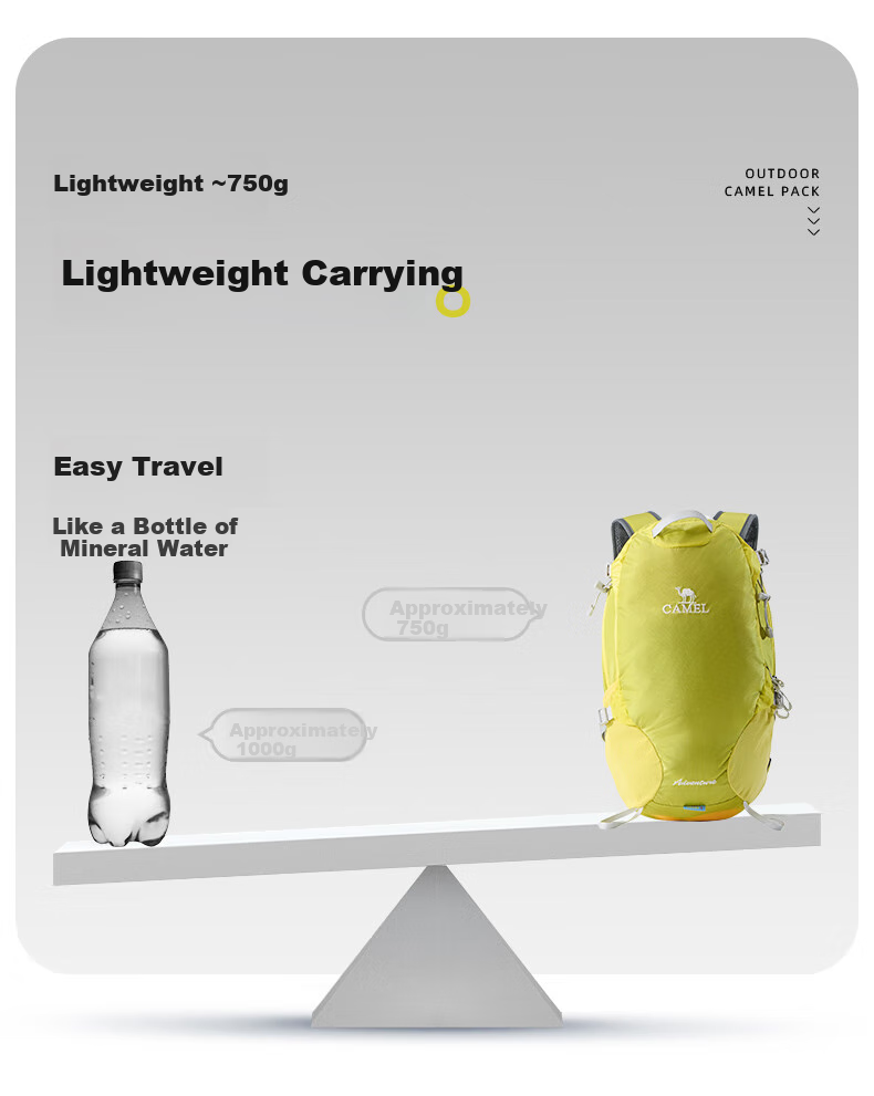 CAMEL Dawn Outdoor Lightweight Hiking Backpack, Sports Camping Leisure Travel Mountaineering Pack, Lemon Yellow 7