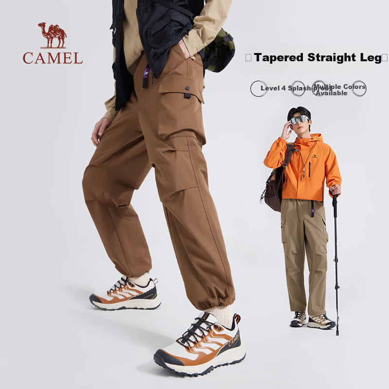 CAMEL Men's Cargo Pants, Wide-Leg Style, Wang Junkai's Same Style, Spring And Summer Soft Shell Straight-Leg Casual Trousers M14CAWI644