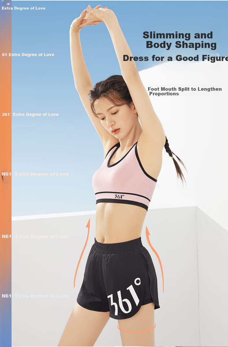 361° Sports Fitness Yoga Shorts, Summer Lightweight, Anti-Exposure, Fake Two-Piece Design, Running Sports, Breathable Shorts for Outdoor Wear 6