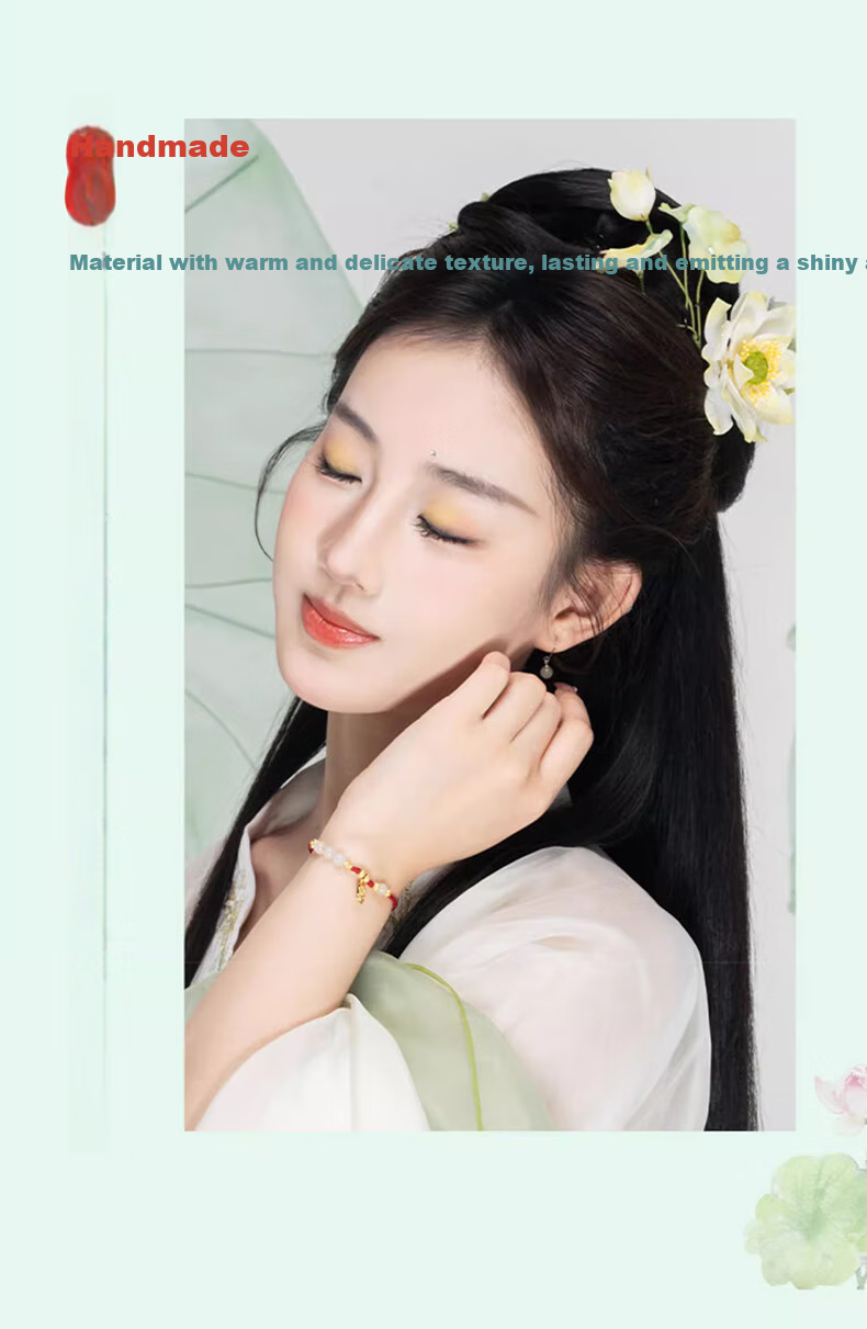 Jinshiling Horse Zodiac Year Bracelet for Men And Women, Red String Bracelet with Hetian Jade Amulet Beads, Couples' Bracelet, Birthday Gift 5
