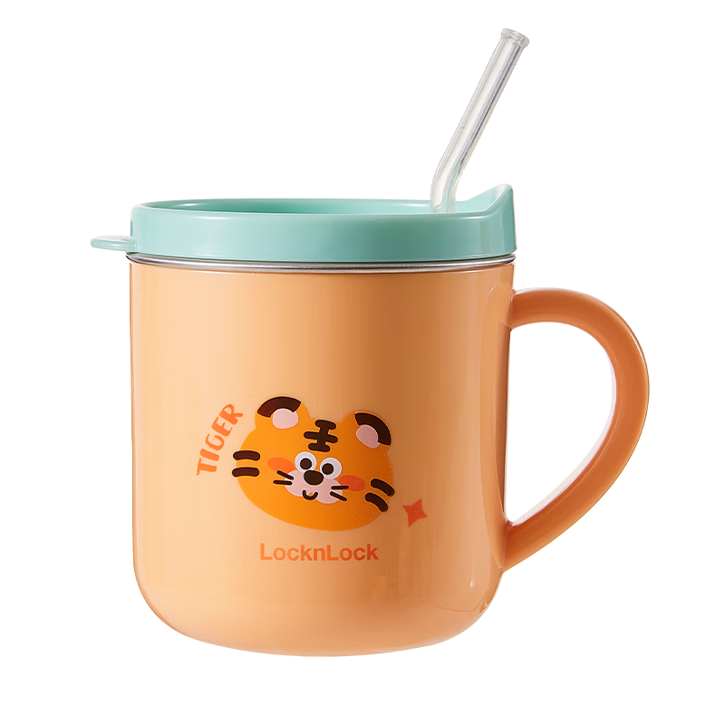 LOCK&LOCK Children's Water Cup, Home Open Cup, Baby Milk Cup, 2-Year Kindergarten Straw Cup, 3-Year Milk Cup, Multi-Purpose Cup