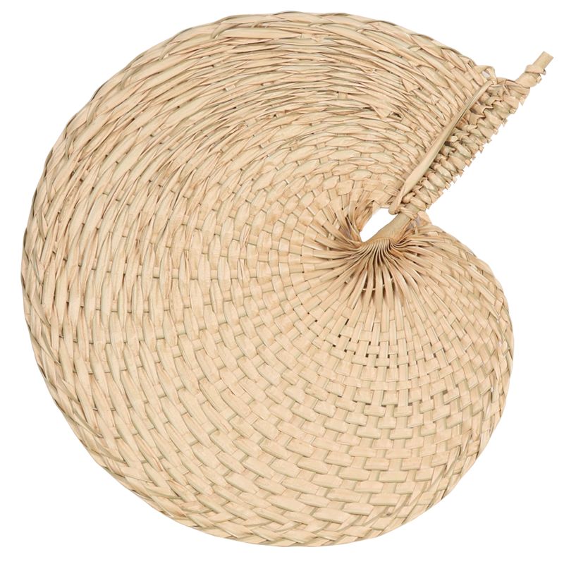 TaTanice Handmade Traditional Chinese Snail Style Large Palm Leaf Fan Woven from Straw and Palm Leaves