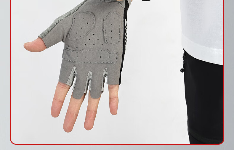 Li-Ning Fitness Gloves for Men, Sports Cycling Fingerless Gloves, Non-Slip Anti-Callus Weightlifting Climbing Outdoor Windproof Gym Training Durable Women's Gloves 14