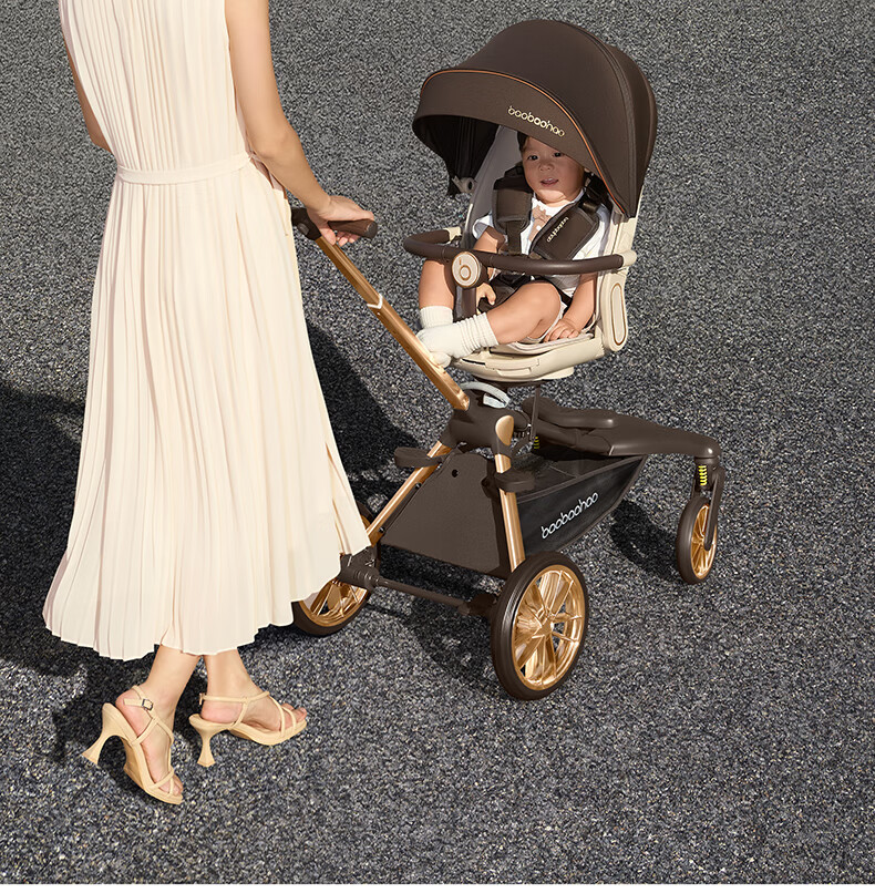 BabyGood V16MAX Yunqi Sand Stroller Large Wheel High Landscape One-Click Folding Sit and Recline Baby Stroller 6