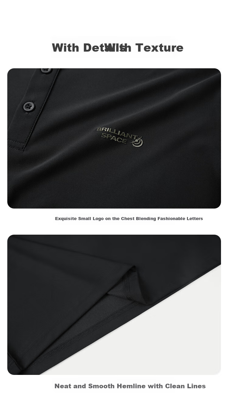 HLA Short-Sleeve Polo Shirt for Men, Light Business Aviation Series, Turn-Down Collar Short-Sleeve for Men, Summer Wear 4