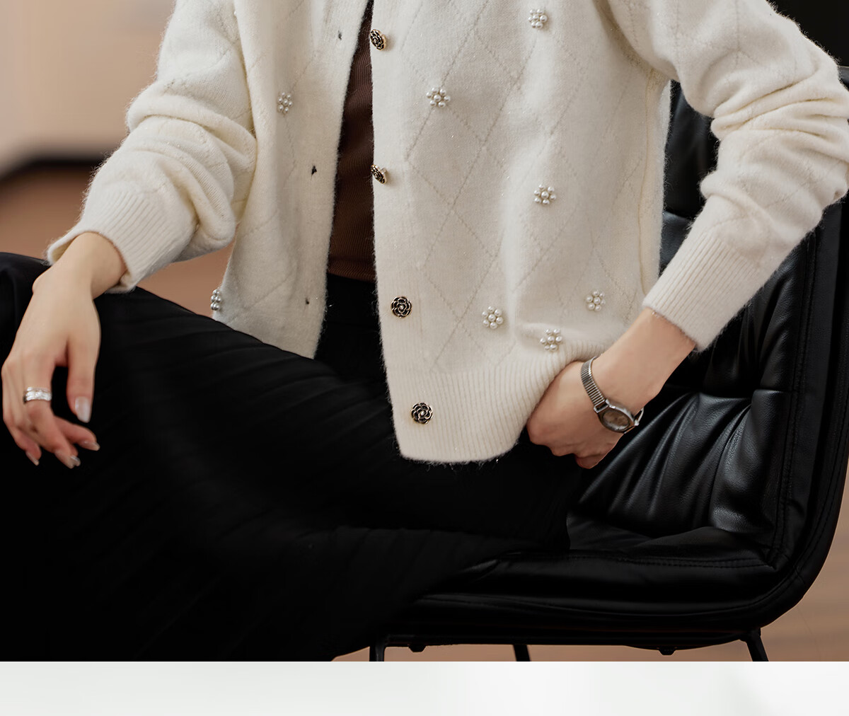 She Enjoy Stand Collar Reversible Knit Cardigan Women's Versatile Knit Sweater Jacket T54Z152 2