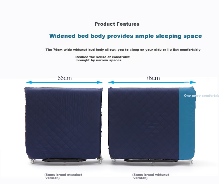 Ourunzhe Folding Bed, Foldable Single Office Nap Bed, Lounge Chair, Accompanying Care Bed, Outdoor Simple Bed, 76cm Thickened Foam 5