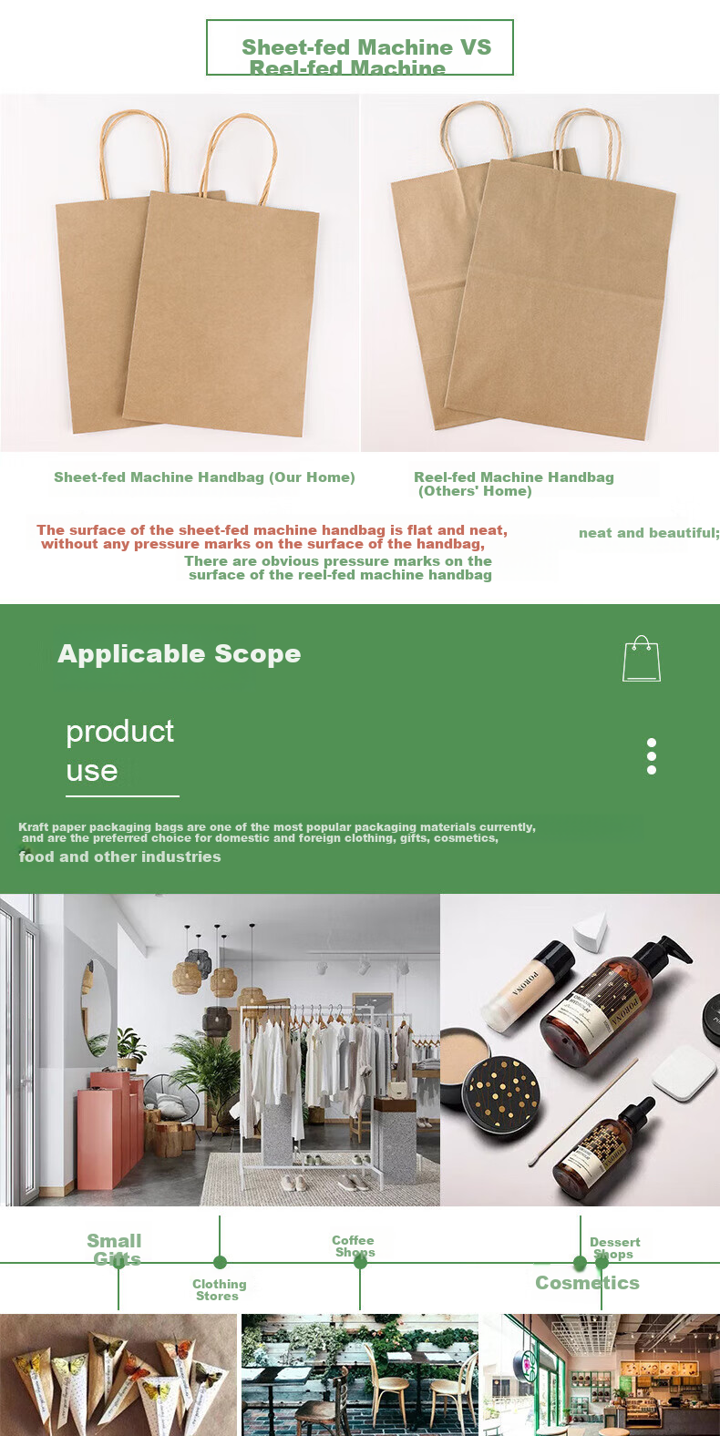 Zhaoshen Kraft Paper Gift Bags, Handbags, Mid-Autumn Festival Gift Bags, Wedding Favor Bags, High-End Gift Bags, Natural Color Small Size 15*8*21cm (30 Pieces) 7