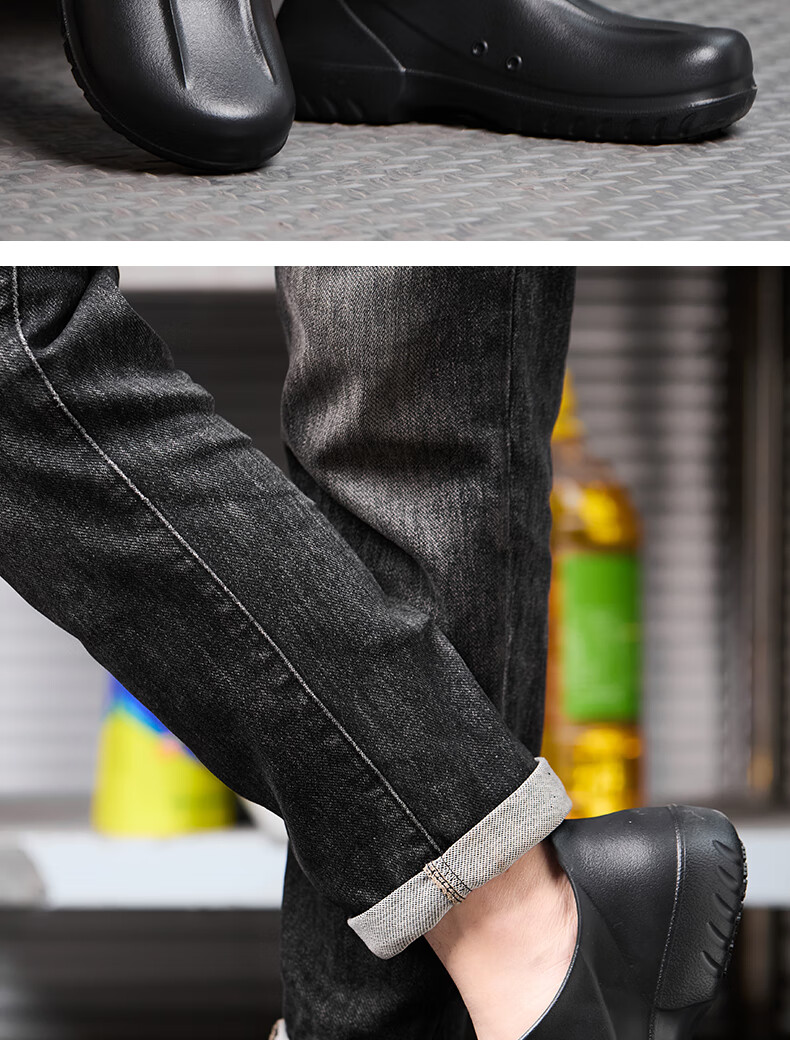 LAOGUANJIA Chef Shoes, Non-Slip, Waterproof, Oil-Resistant, Kitchen Work Anti-Slip Shoes, Lightweight, High-Elasticity, Canteen And Restaurant Work Shoes, SRC 45 12