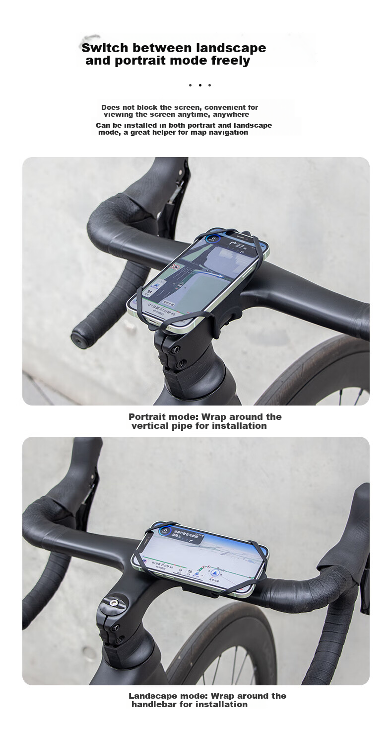 GUB Cycling Phone Mount, Silicone Handlebar Clamp, Stable And Shockproof Strap Holder for Road Bikes, Mountain Bikes, Motorcycles And Electric Bikes 9