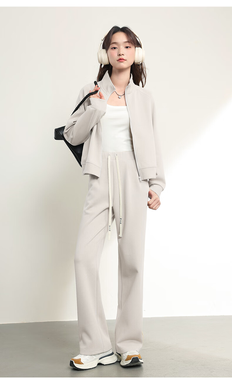 MJ STYLE Stand-Collar Cardigan Jacket for Women, Spring And Autumn 2026, Loose-Fitting Casual Versatile Short Style, Petite Sporty Long-Sleeve Top 10