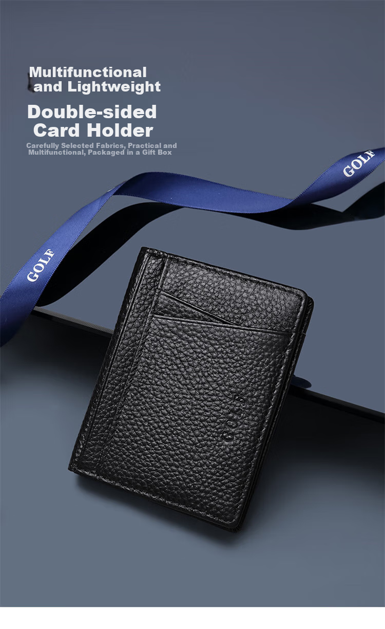 GOLF Card Holder, Men's Top-Grain Leather Driving License Holder, Multi-Card Slots for Women, Bank ID Card Holder, Ultra-Thin Card Sleeve 1